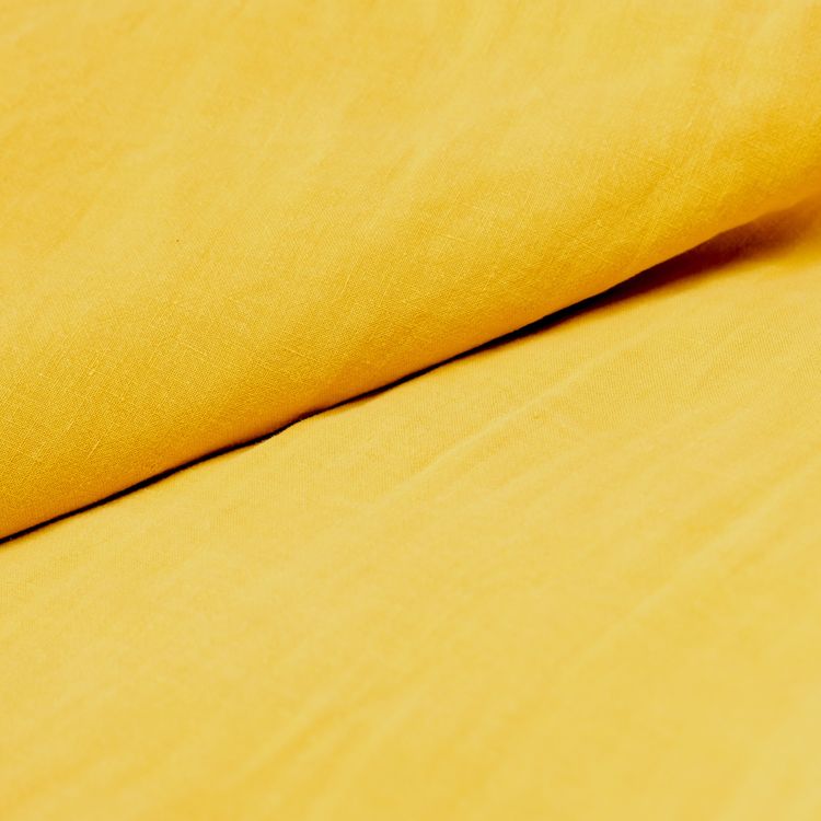 linge de lit lin lavé jaune
