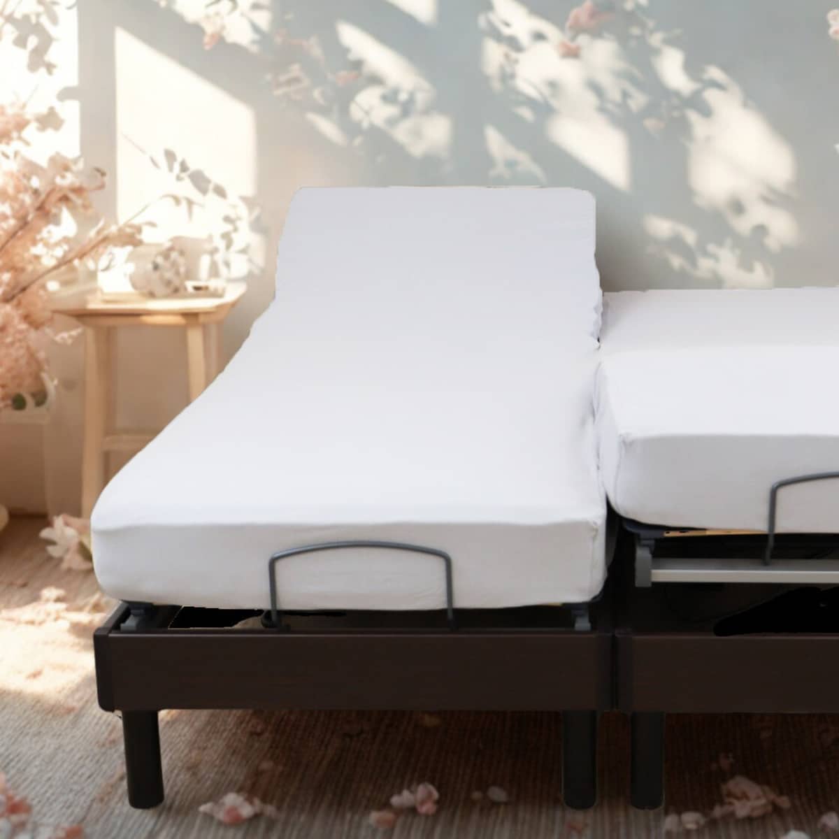 Drap housse coton extensible lit électrique PAPILLON