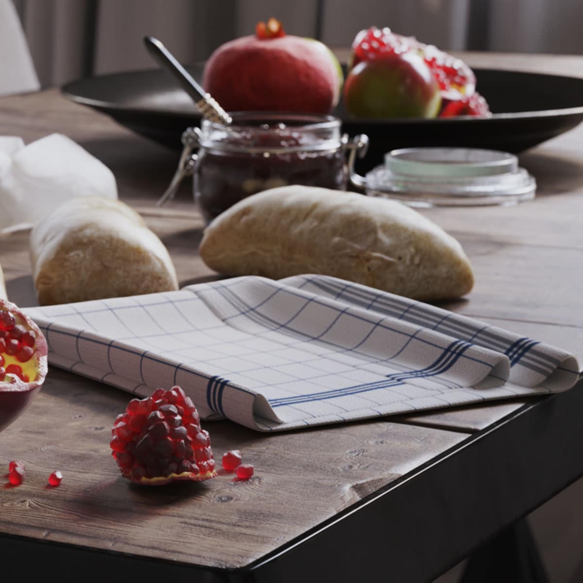 Lot de torchons essuies verres carreaux MATHILDE – Image 2