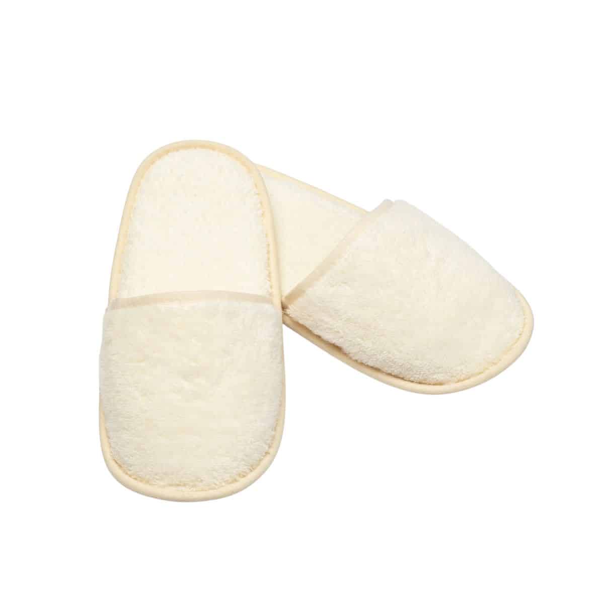 Chausson de bain en coton éponge imperméable mixte SPA - 38, Ivoire