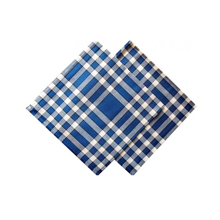 serviette de table carreaux bleus vichy normands linandelle