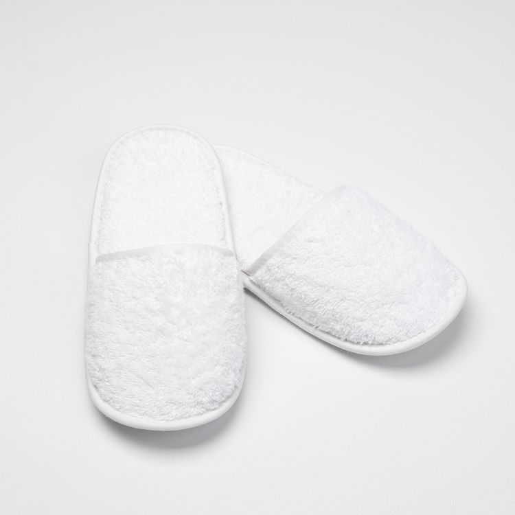 Chaussons de bain coton éponge imperméable blanc SPA
