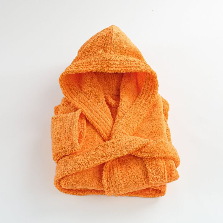 peignoir enfant orange coton
