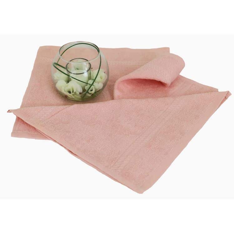 Lot de 3 serviettes invitées carrés éponge rose