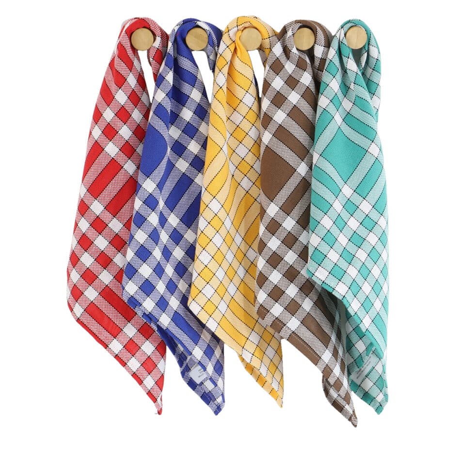 Lot De 10 Serviettes De Table Coton Carreaux Vichy Normand Nelly - 50x50cm
