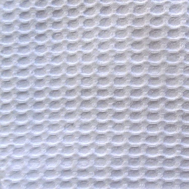 tissu nid abeille blanc au mètre