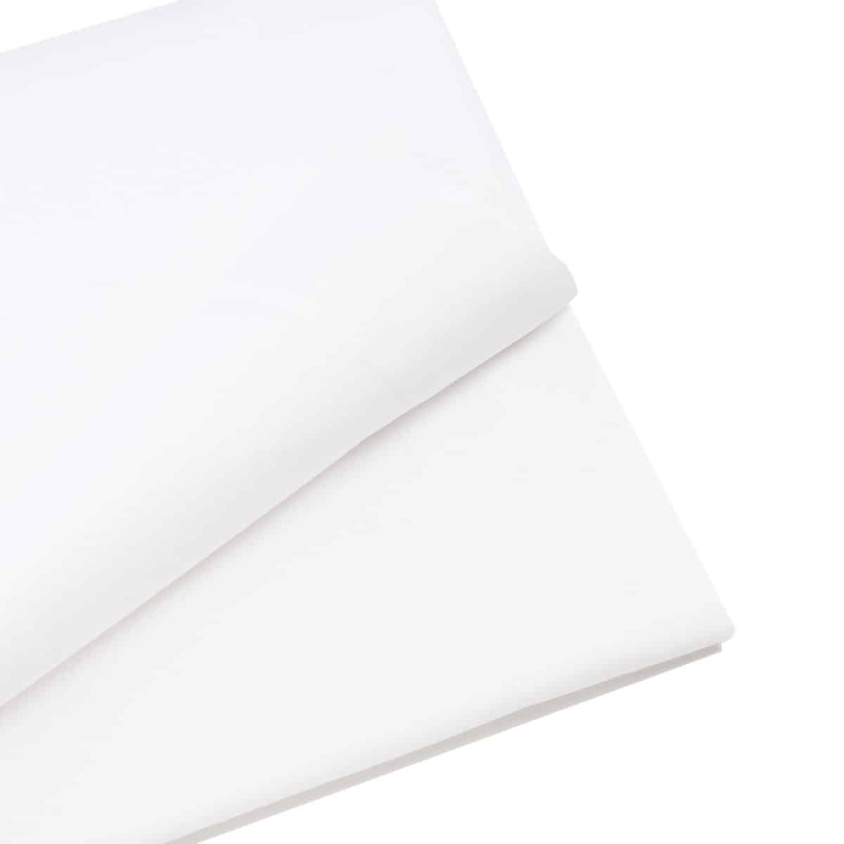 drap plat polyester coton blanc
