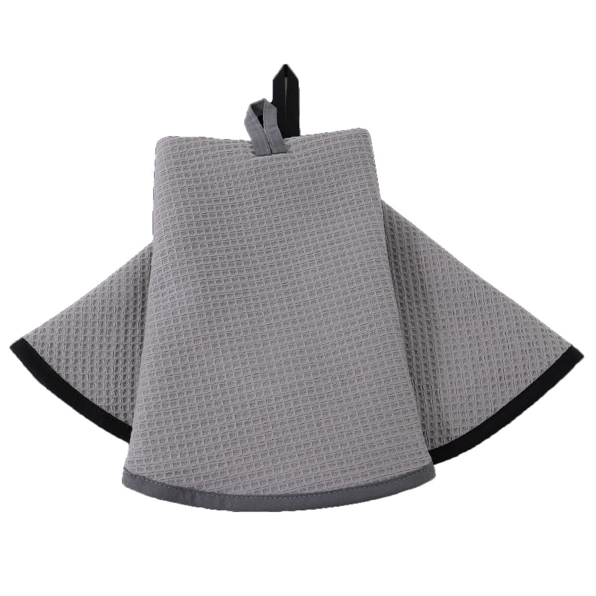 Lot de 2 essuies mains rond  nid d'éponge 450gr AMBIANCE - Gris foncé