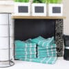 Lot de serviettes de table carreaux vichy normand vert NELLY