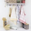 Lot de 12 torchons de cuisine coton tiss? teint jacquard MAEVA