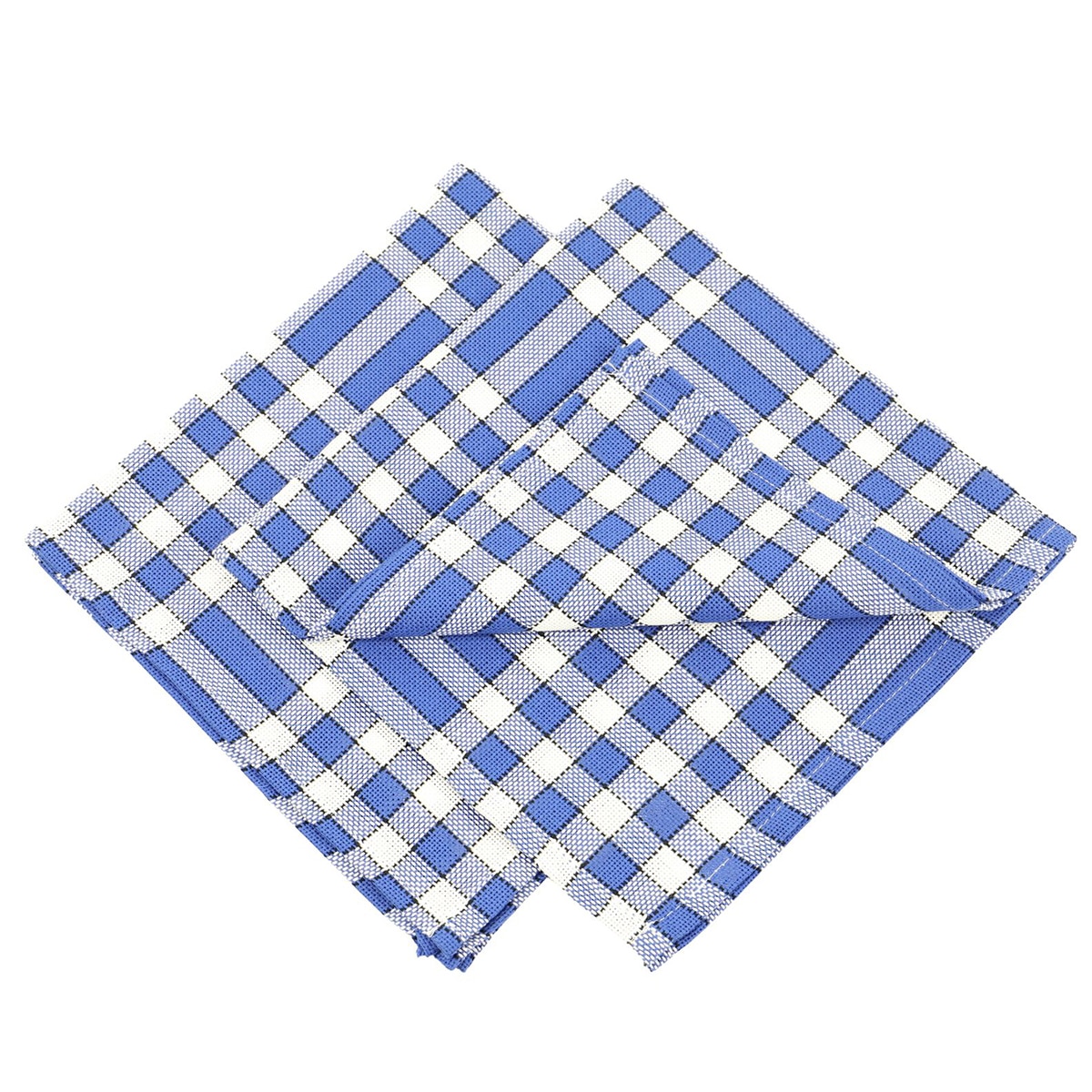 Lot de serviettes de table carreaux vichy normand bleu NELLY - Lot de 2