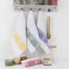 Lot de 12 torchons coton nid d'abeille  jacquard REBECCA