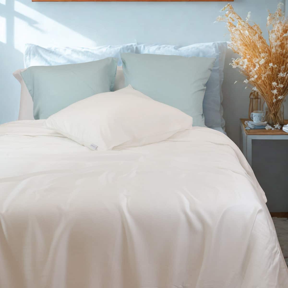 Housse de couette blancheen satin végétal 100% tencel matière responsable grande qualité