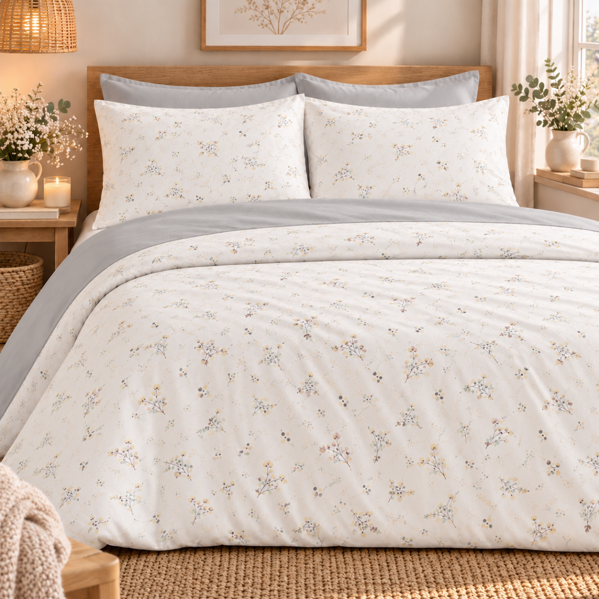 Parure housse de couette coton 120 gr JADE