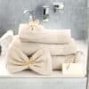 Serviette de toilette coton lin éponge ALINE – Image 4