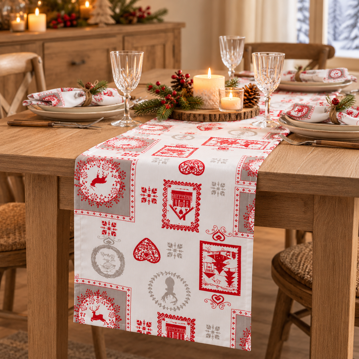 Chemin de table WINTER – Esprit chalet montagne
