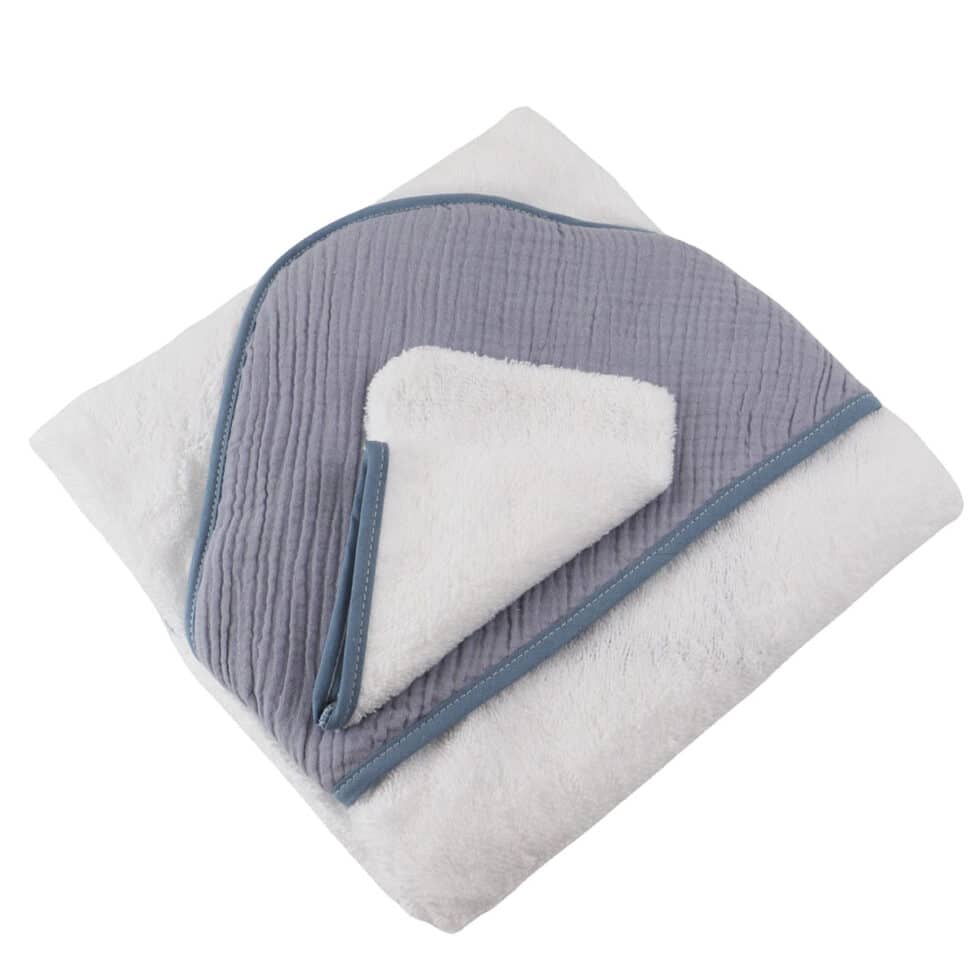 Sortie De Bain Pour Bébé à Broder - Éponge Coton 100x72 Cm Avec Capuche Et Bande Aïda - Idéal Cadeau Naissance Personnalisé