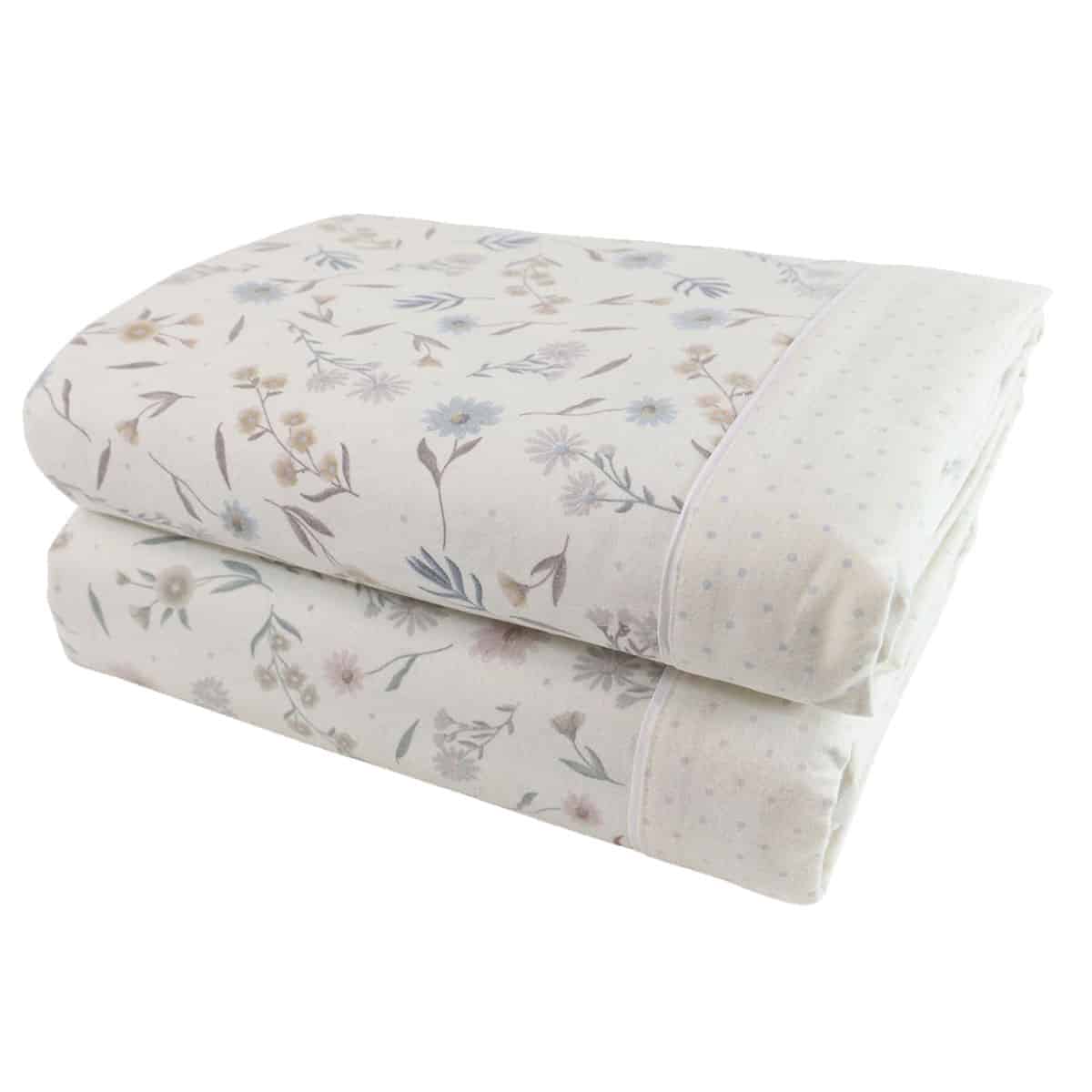 Parure drap de lit en coton flanelle 57 fils imprimé MEDITERRANEAO – Image 3