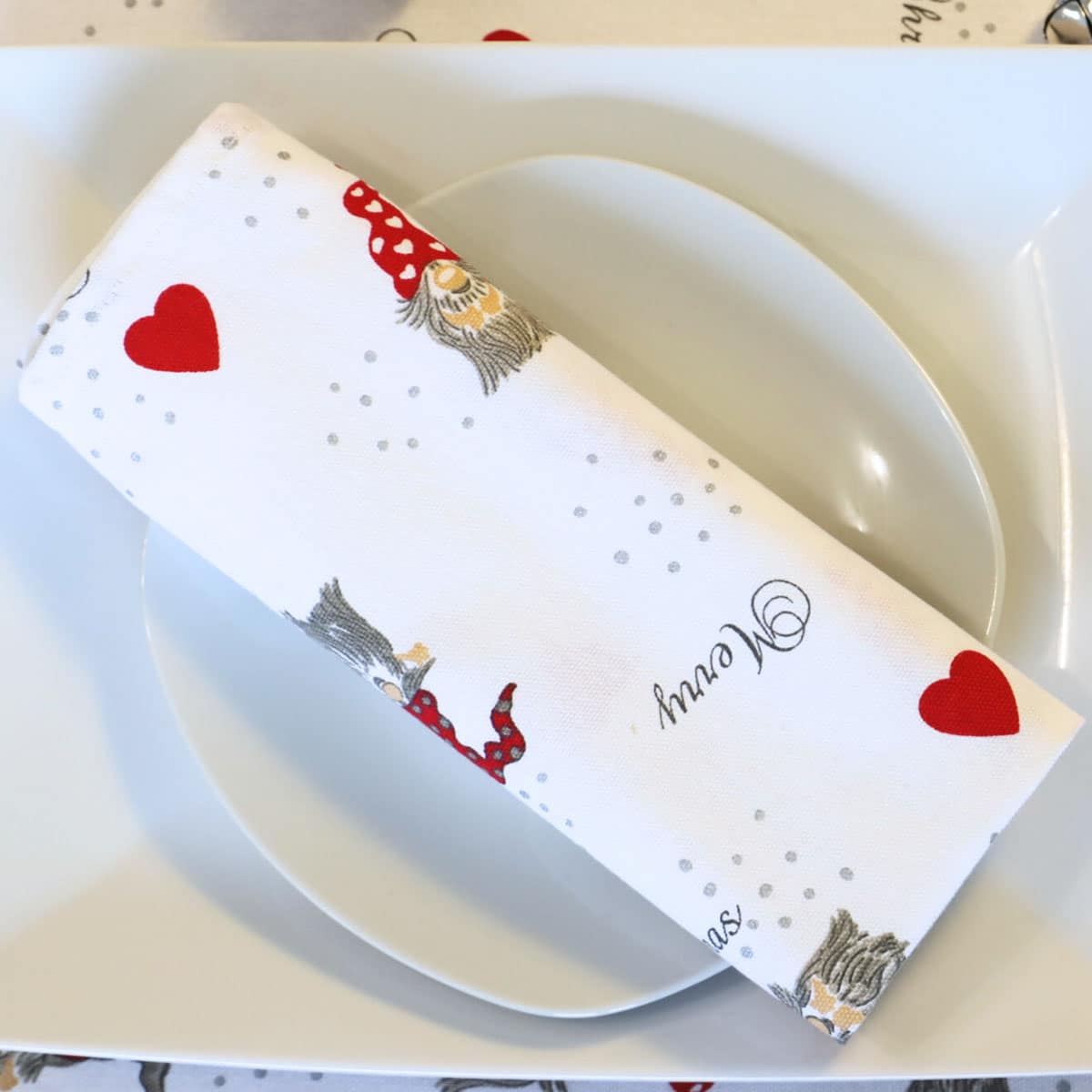Lot de serviettes de table coton imprimés LUTIN – Image 2
