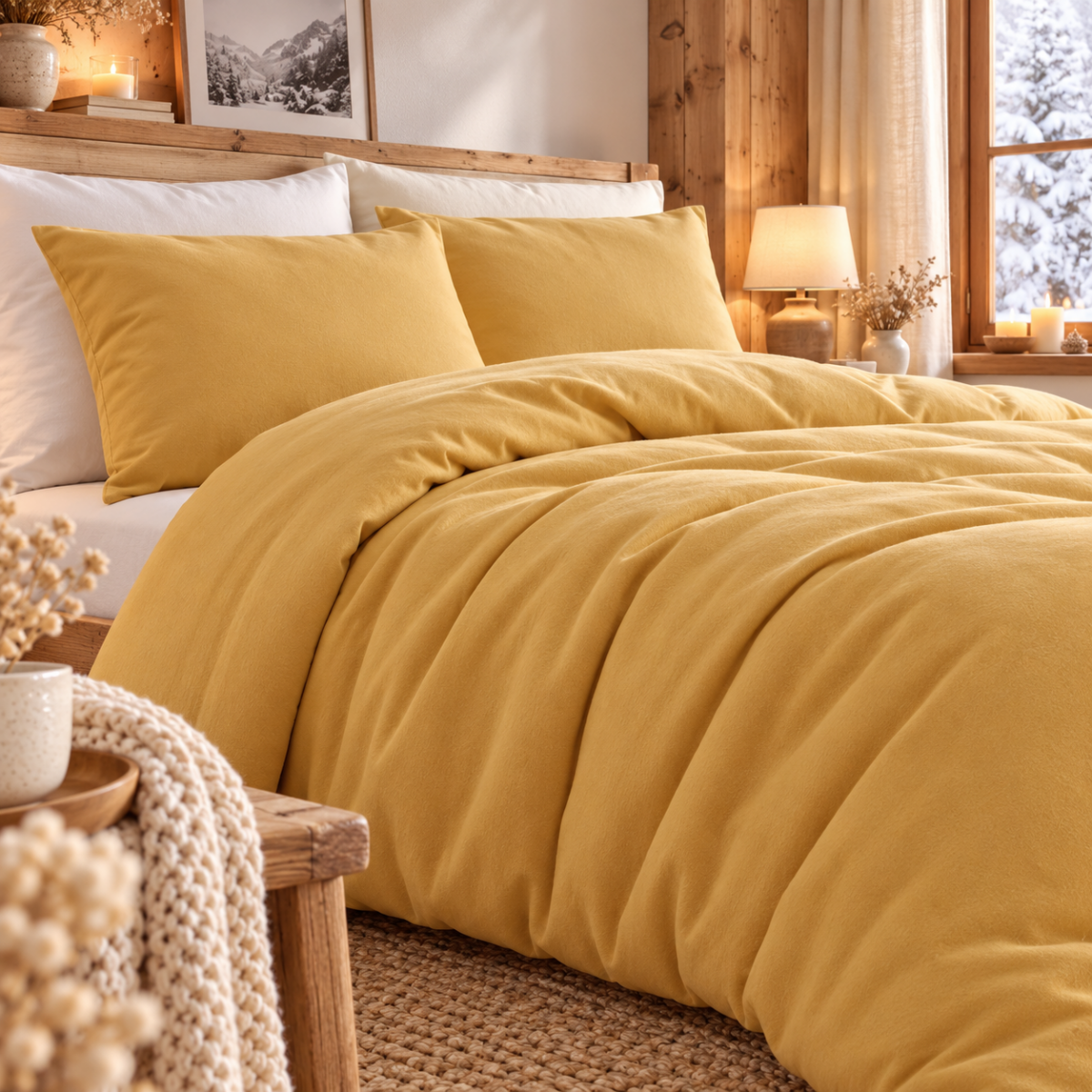 Housse de couette coton 57 fils en molleton flanelle TOUDOUX