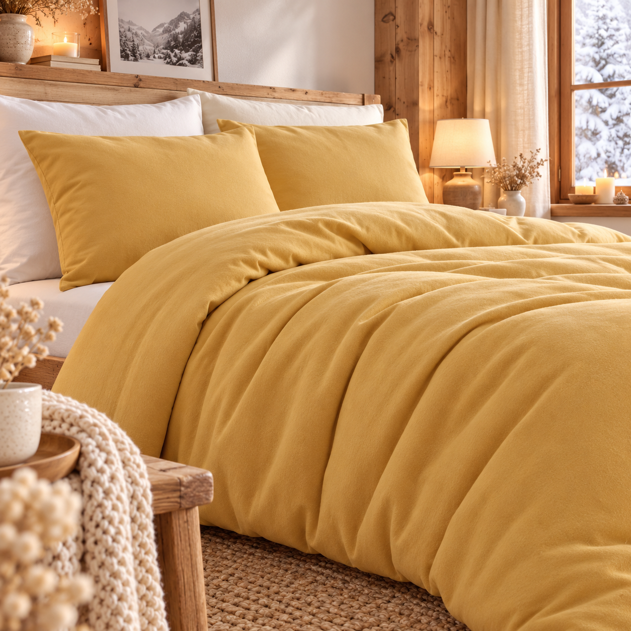Housse de couette coton 57 fils en molleton flanelle TOUDOUX