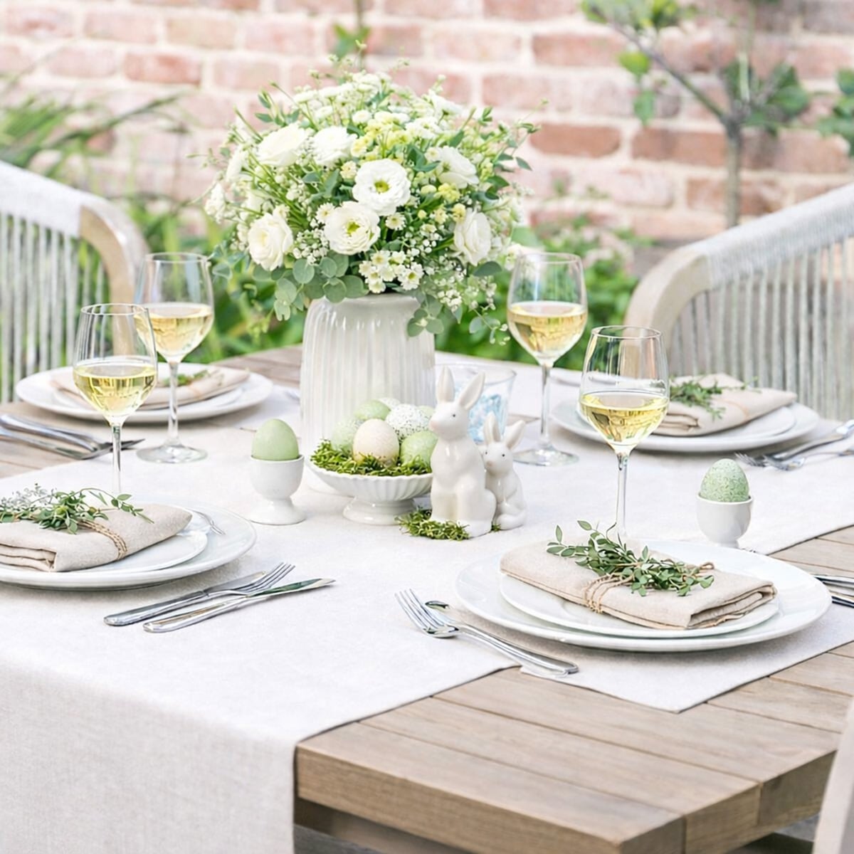 chemin-table-coton-lin-printemps-Linelle-linandelle Chemin de table 100% lin naturel Linelle