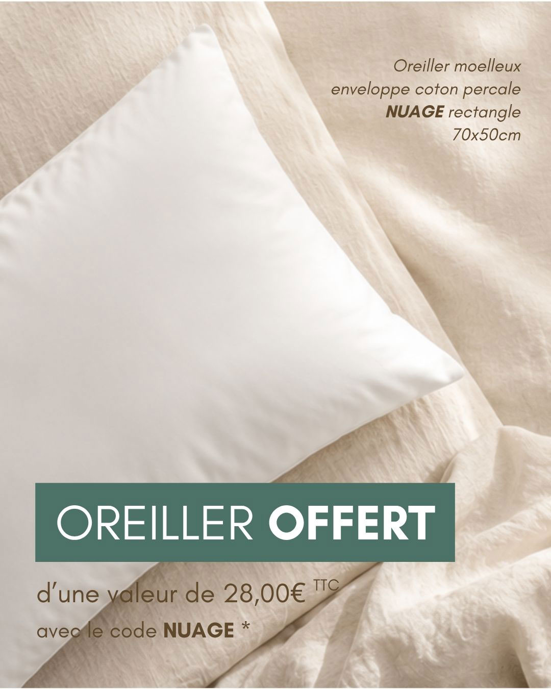 Oreiller Nuage rectangle offert