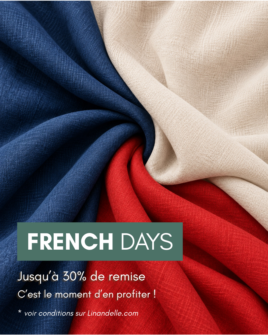offre french days septembre 2026 French Days Linge de maison, jusqu'à 30% de remise