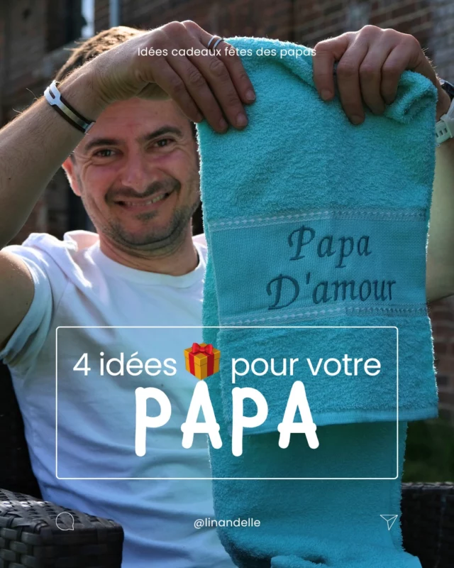 🕒 Tic Tac, Tic Tac…
Il est encore temps de gâter votre Super Papa ! 💙

On vous souffle 4 idées de cadeaux à personnaliser (et à offrir avec amour) 👇

🎁 Un peignoir en lin brodé
🎁 Un tablier pour les rois du barbecue
🎁 Une parure de lit pour ses grasses matinées
🎁 Des serviettes de toilette brodées juste pour lui

Cindy s’occupe de tout : initiales, surnom, mot doux ou private joke… brodés avec soin 🪡✨

📦 Pssst : commandez avant le 11 juin pour recevoir votre cadeau à temps pour la fête des pères !

--

#Linandelle #lingedemaison #fetedesperes #superpapa #ideescadeaux #cadeaupersonnalisé #peignoirbrodé #tablierpapa #papadamour #cadeauhomme #broderiepersonnalisée #faitavecamour #papaje taime #serviettebrodée