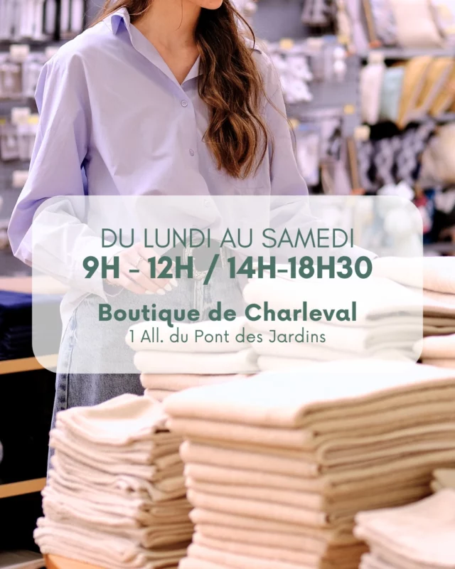 Vous êtes en Normandie & vous souhaitez venir toucher, ressentir nos tissus & notre linge de maison ?

👉 Retrouvez toute l'équipe au magasin de Charleval du lundi au samedi de 9h à 12h & de 14h à 18h30.

Venez découvrir nos produits de linge de maison mais que :

🧵 Tissus au mètre
🪡 Cours de coutures avec Amandine (sur résa)
🪴 De la déco & des équipements pour la maison
🧼 Des partenaires avec des artisans du coin

On s’y retrouve là-bas ? 😉

📍 1 All. du Pont des Jardins, Charleval (27)

#Lingedemaison #linandelle #lingedelit #decoration #normandie #hautenormandie #charleval #couture #atelierscouturenormandie #tissuaumetre #tissus